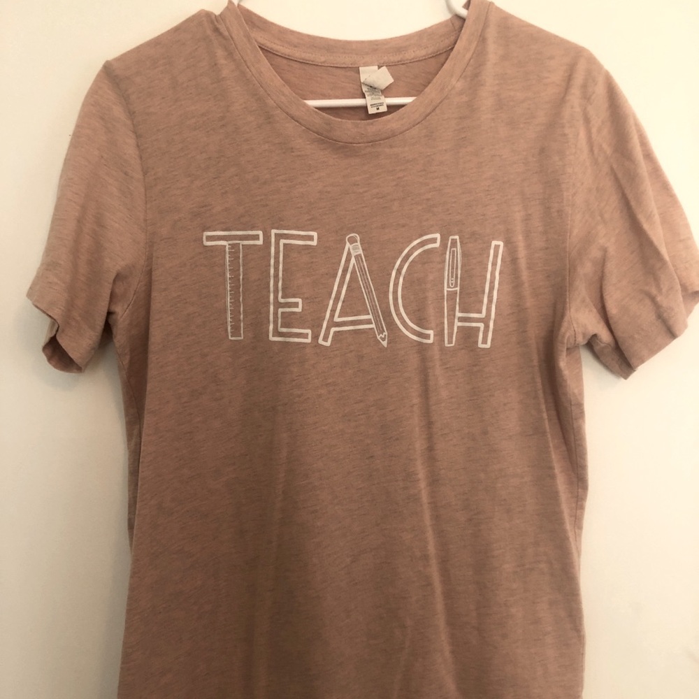 Heather Peach Canvas Teacher Shirt